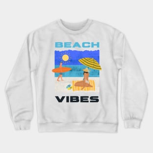 beach vibes white Crewneck Sweatshirt